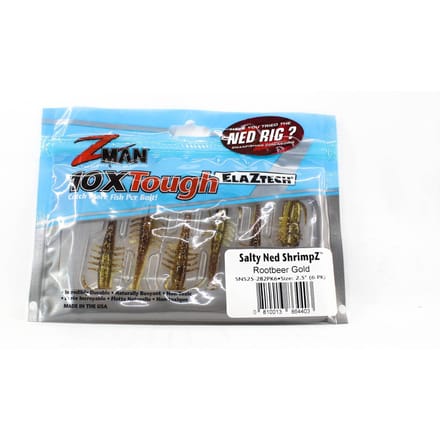 Zman Soft Lure Salty Ned ShrimpZ 2,5 Inch 6/Pack Rootbeer Goud (4403)