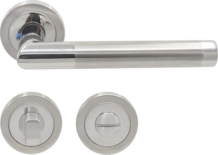 Slotman Solutions Deurklink WC – RVS – Rond Rozet – Toiletsluiting – Deurbeslag Set