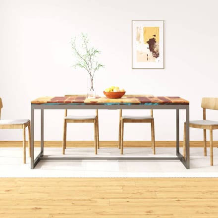 vidaXL Eettafel 180 cm massief acaciahout en staal