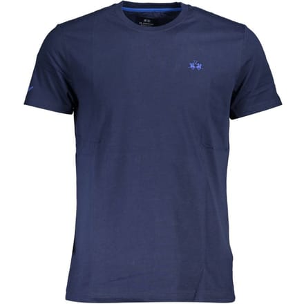 La Martina Blauwe Katoenen Heren T-Shirt