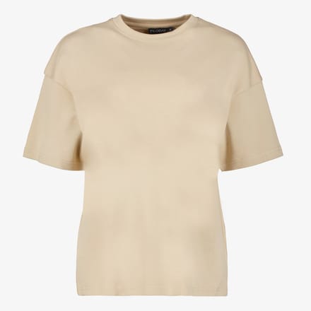 TwoDay oversized dames T-shirt beige - Maat S