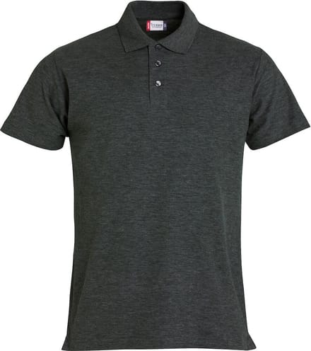 Clique Basic Polo 028230 - Antraciet Melange - M