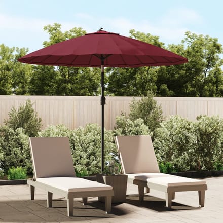 vidaXL - Parasol - met - aluminium - paal - 250 - cm - bordeauxrood