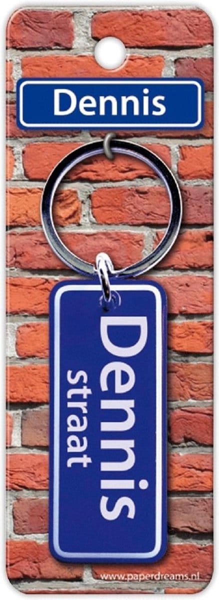 Paper Dreams Sleutelhanger Straatnaam Dennis 9 Cm Staal Blauw