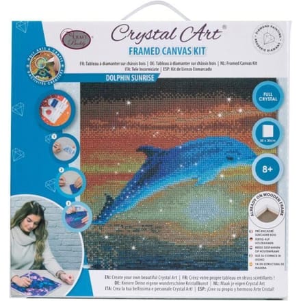 Crystal Art Kit Dolphin Sunrise 30/30 full diamant painting