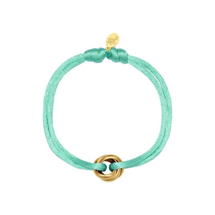 Satijnen armband Knot - Verstelbaar - One Size - Mint - Trendy
