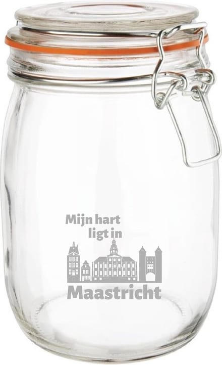 Gegraveerde Weckpot 1 ltr. Maastricht