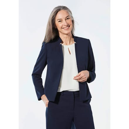 Goldner Jerseyblazer Elegante feestelijke blazer met opstaande kraag