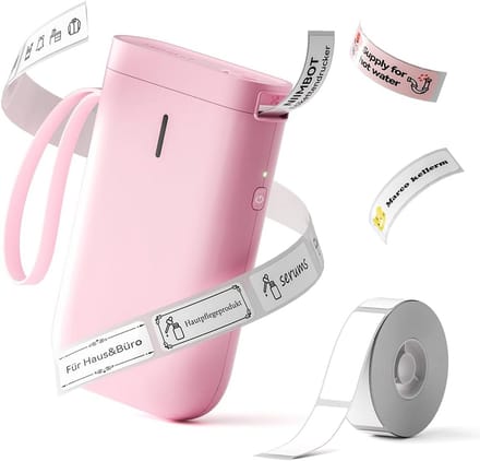 Thermische labelprinter Bluetooth D11 - compacte draadloze etikettenprinter in roze
