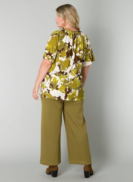 YEST CURVE Romae Tops - Avocado Green/Multi - maat 3(52)