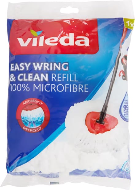 Vileda Easy Wring & Clean vervangingsmop - 1 Stuk - 100% microvezel