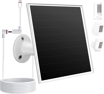 Zonnepaneel - Oplader Buiten - Camera Voeden - Hoge Conversie - 6 Watt - Zwart