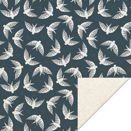 HOP - Cadeaupapier 70 cm - Birds Night Blue
