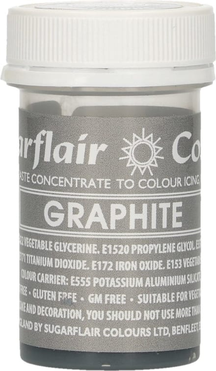 Sugarflair Paste Colours Voedingskleurstof Pasta - Grafietgrijs - 25g