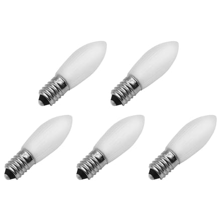 Reserve Kerstlampjes E10 - 5 stuks - Gloeilamp - 8V/3W - Warm Wit Licht - 2200K - 13 Lumen - Dimbaar - Mat