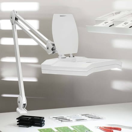 LED loeplamp MAULvitrum, wit, klem, metaal