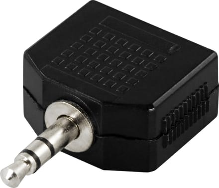 Deltaco AA-2 3,5 mm 2 x 3.5 mm Zwart kabeladapter/verloopstukje