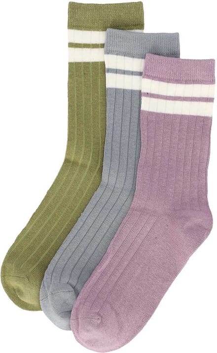 iN ControL 3pack RIB socks STRIPE green/blue/lila 27/30