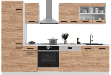 Vicco R-Line Complete keukeneenheid – 300 cm WB Eik Eik goud/wit