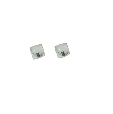 Behave - Oorstekers ruitvorm transparant - Minimal look - 0,7 cm