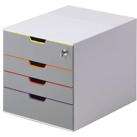 Durable VARICOLOR 4 SAFE - 7606 760627 Ladebox Grijs DIN A4, DIN C4, Folio, Letter Aantal lades: 4