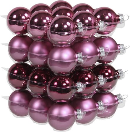 Othmar Decorations Kleine kerstballen - 36x st - cherry roze - D4 cm - glas - kerstversiering