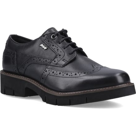 Pod Kacey Leren Dames Zwarte Brogues Schoenen