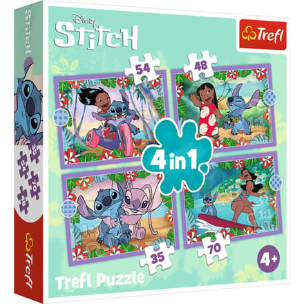 Trefl Lilo & Stitch Disney 4-in-1 Puzzel - 71 stukjes - Vanaf 4 jaar