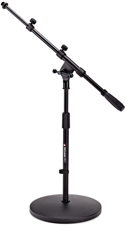 Trojan Pro Short Round Base Mic Stand with Telescopic Boom