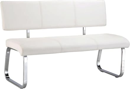 3-zits eetkamerbank met metalen frame en kunstleren bekleding