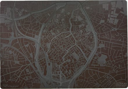 Place Maps Placemat Stadskaart Amsterdam - Kunstleer - Mosgroen - 1 Stuk