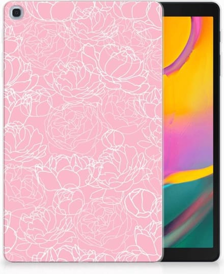 Samsung Galaxy Tab A 10.1 (2019) Siliconen Hoesje White Flowers