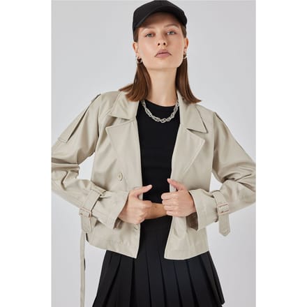 Korte Bouwde Trenchcoat