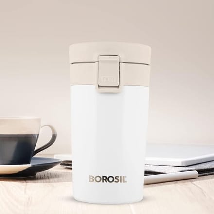 Reismok - Koffiemok Thermos - Warme Dranken - Vacuüm Geïsoleerd - 300 ML - Wit
