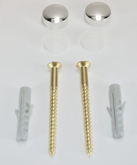 Riko Potschroevenset zonder plug 2 stuks messing 5.5 x 70 mm afdekdop chroom