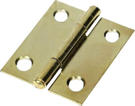 TQ4U Scharnieren 30x26 mm - Vaste Pen - Vermessingd - Rechte Hoek - Set van 4
