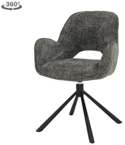 Tower Living Eetkamerstoel Isola - Charcoal Stof - 64x63x89cm
