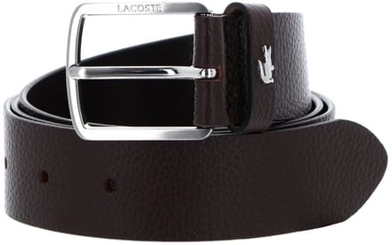 LACOSTE Leren Riem Elegance Grained Leather Belt W105 Marron Donkerbruin