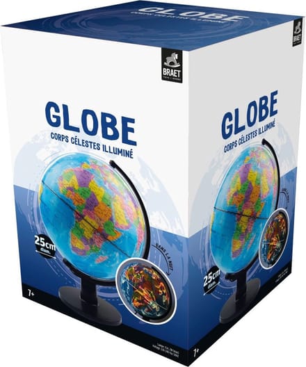 Globe illuminé corps célestes - FR - 25 cm diam.