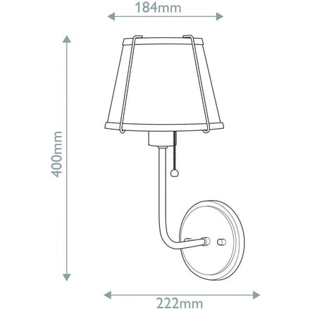 Hinkley LED Wandlamp Clarke | 1X E27 Max 40W | Warm Brass & Black Steel Shade