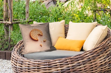 Buitenkussen - Koekje - Kruimels - beige - 45x45 cm - Weerbestendig