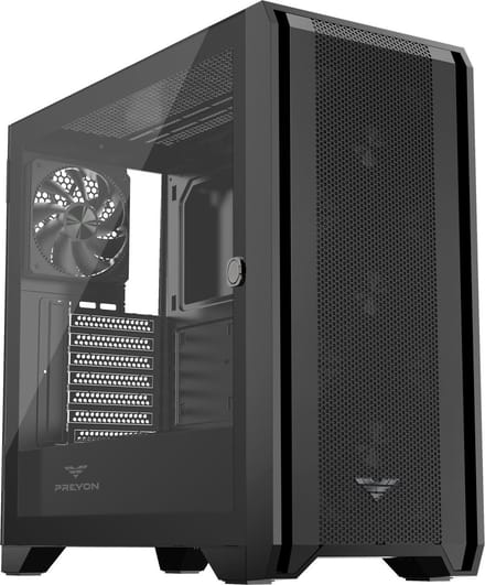PREYON Nest Windy - PC Case - Behuizing - Compatibel voor Micro-ATX, Mini-ITX - Zonder voeding - Zwart