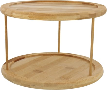 Bamboe etagère 2 lagen draaibaar - 360 graden 26.2 cm x 18 cm