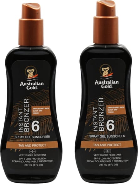 Australian Gold SPF 6 Spraygel met Bronzer - 2 x 237 ml - voordeelverpakking- multipack