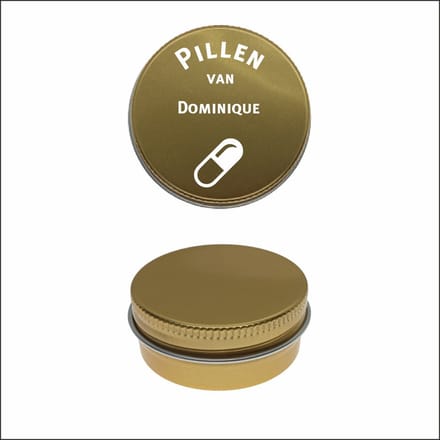 Pillen Blikje Met Naam Gravering - Dominique