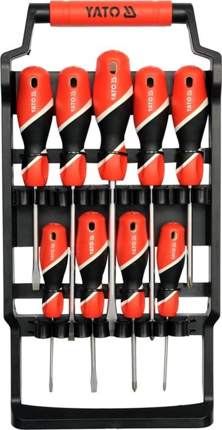Yato Schroevendraaierset  - 9-delig - Gemagnetiseerd - Kruiskop PH - Platkop
