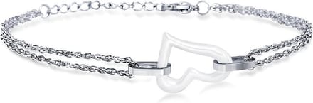 Montebello Armband Chanelle White - 316L Staal - Hart - 18+3cm
