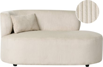 BELIANI VANVEY - Chaise longue - Beige - Linkszijdig - Corduroy