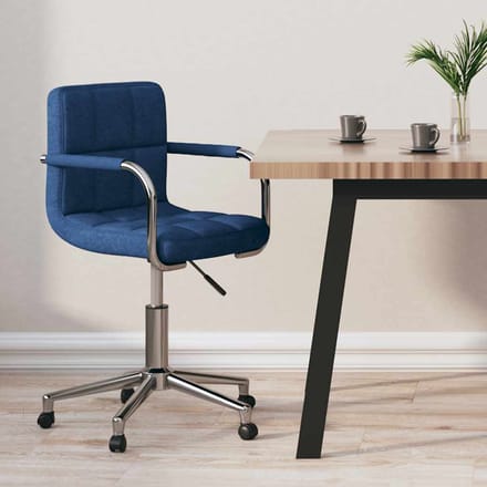 vidaXL Kantoorstoel draaibaar stof blauw