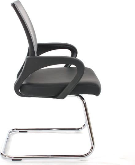 Set van 2 vergaderstoelen Ancona, bezoekersstoel, kunstleer MVG-gecertificeerd ~ grijs